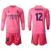 Real Madrid Barn 2020-21 Marcelo Junior 12 Draktsett Fotball Bortedrakter Langermet..